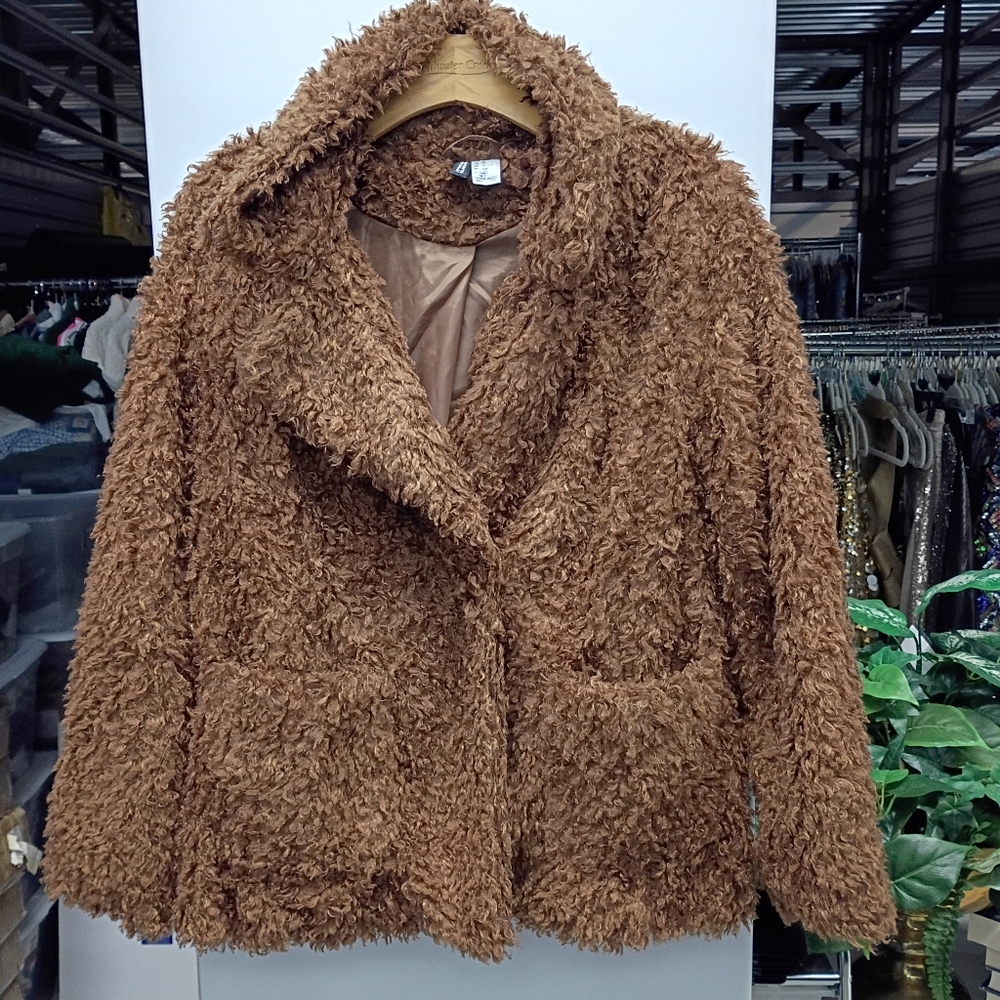 H&M Brown Faux Fur Jacket - Picture 3 of 5